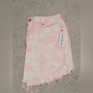 Pacsun Cotton Candy Distressed Mini Jean Skirt